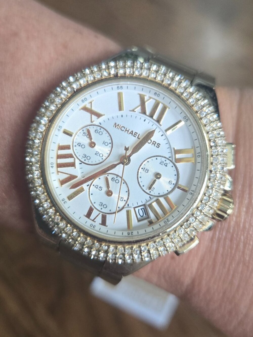 Michael Kors Camille MK5756 Gold Tone Chronograph Women's Watch Box Booklet